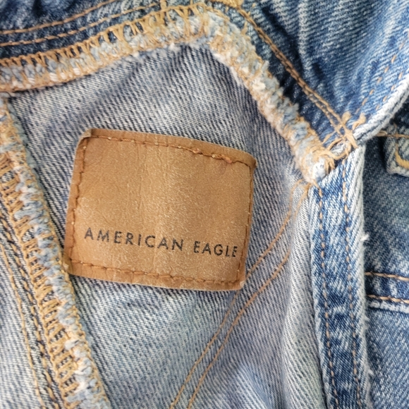 American Eagle Tomgirl Shortall Jean Overalls Womens Size L - Picture 8 of 10